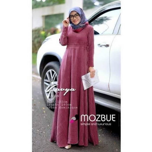 Lavya Maroon ori Mozbue gamis original