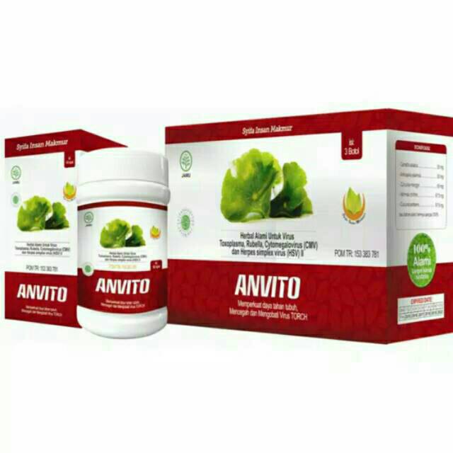 ANVITO OBAT HERBAL ANTI VIRUS TORCH PENYUBUR SULIT HAMIL dan MANDUL, HERBAL PROMIL 1 BOTOL 60 Kapsul