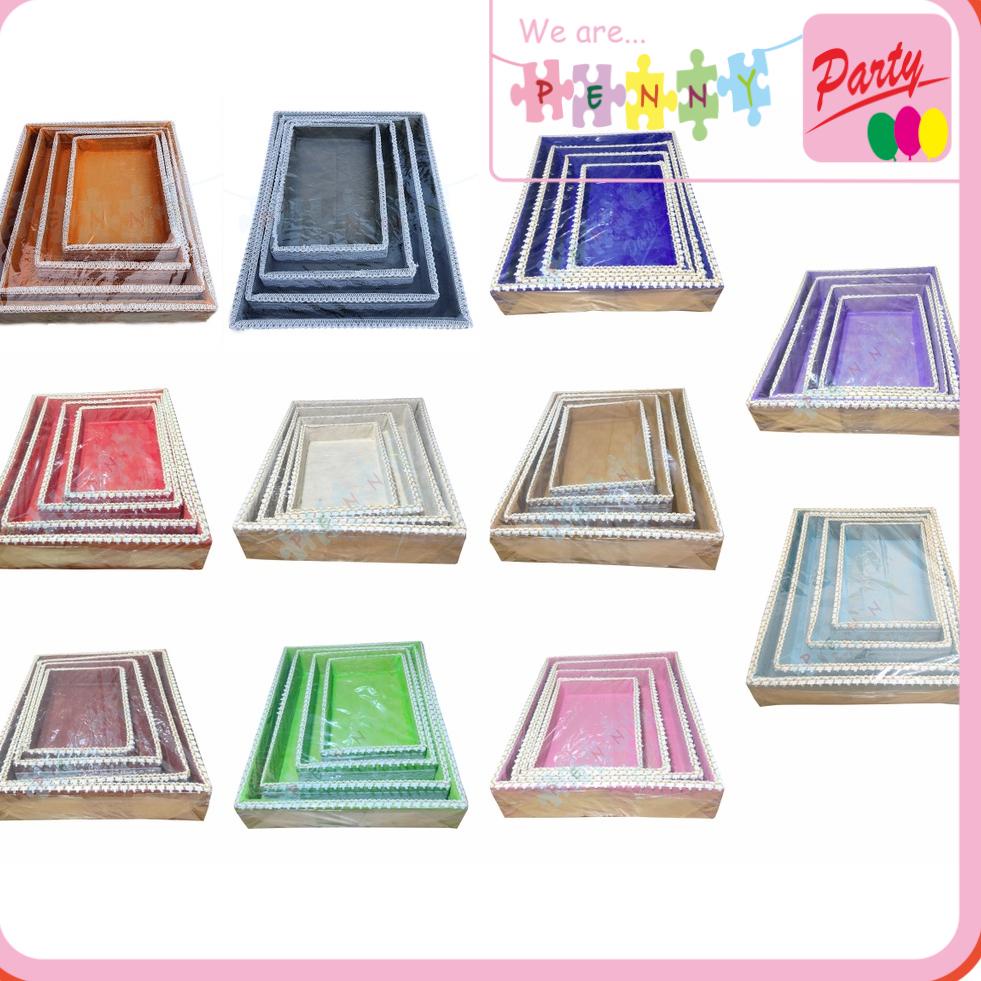 [KODE 6ZIEY] Kotak Hantaran 1set isi 4pcs Box Seserahan Tempat Parcel Pernikahan Lamaran Sertijab dl