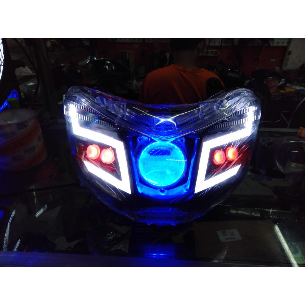 Custom headlamp nmax old projie Biled UPS AES with DRL alis