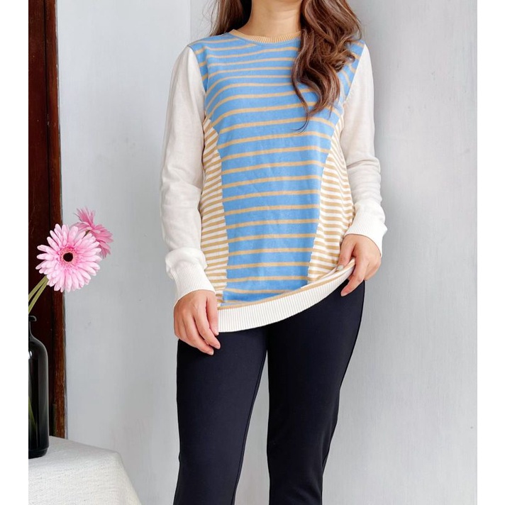 Ameli* striped knit blouse