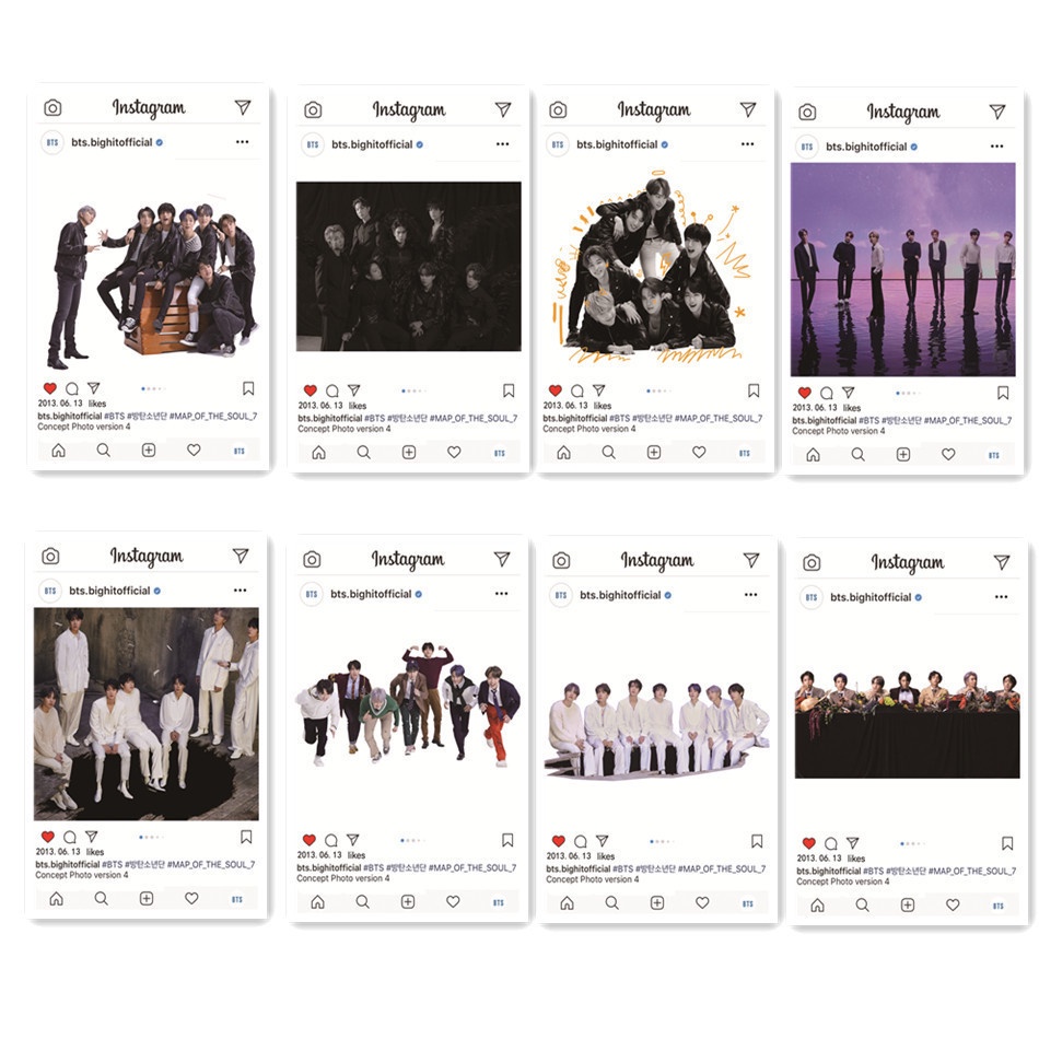 8pcs / set Kartu Foto Album BTS Bahan PVC Transparan