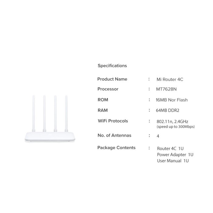 Mi Router 4C 300Mbps 4 Antena