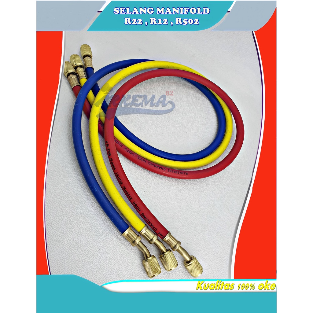 [ SATUAN ] SELANG MANIFOLD | SELANG MANIFOLD R22 R134 R502 1.5METER | SELANG ANALIZER | SELANG ANALISER | SELANG MANIFOLD ANALIZER