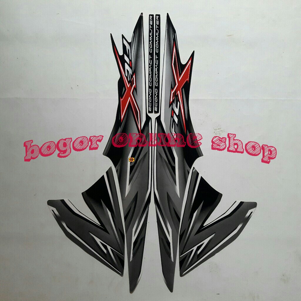stiker body motor supra fit x 2008 full hitam-silver