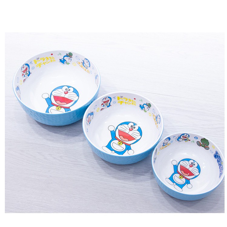 PM08 Mangkuk Melamin Hello kitty Doraemon Bulat Set isi 3 mangkok