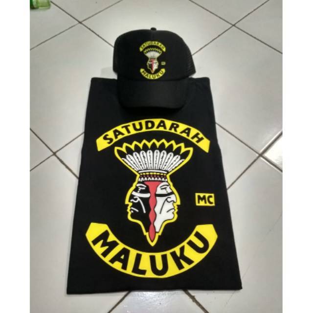 KAOS MALUKU SATU DARAH MC LENGAN PENDEK PAKET TOPI TRUCKER