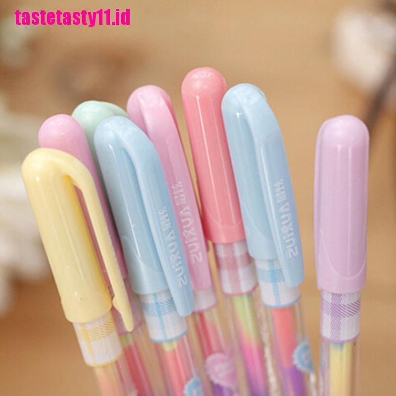 【TTID】2pc Cute Highlighter Pen Marker Stationary Point Pen Ballpen 6 Color