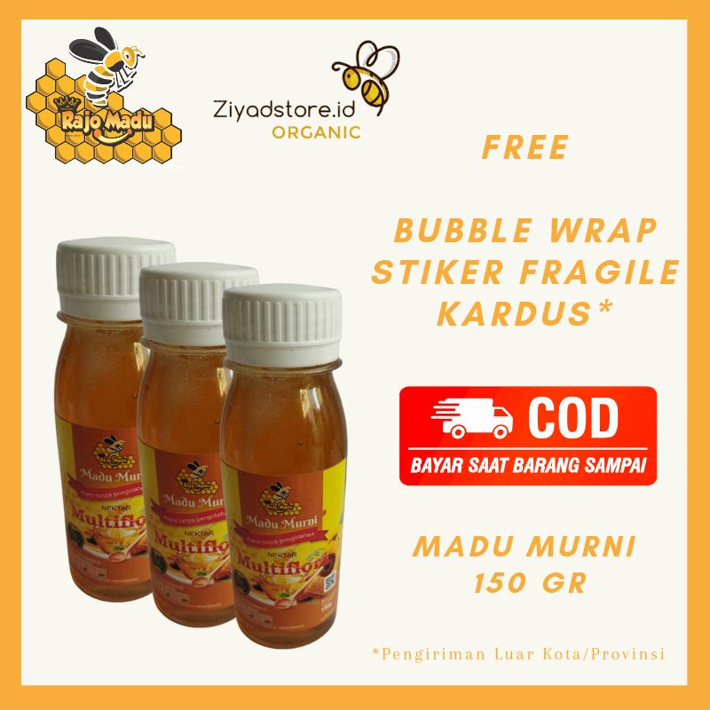 

Madu Hutan Asli LULUS UJI LAB Madu Murni 100% Multiflora Raw Honey Ukuran 150 Gram