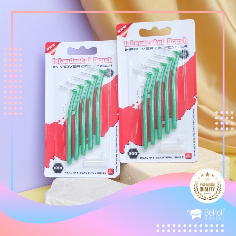 SIKAT INTERDENTAL BRUSH BENGKOK ISI 5 / SIKAT SELA CELAH BEHEL / DENTAL KAWAT GIGI ORTHO DR SMITH / Tooth Brush Tusuk Floss Braces ORI BEHELLDENTAL