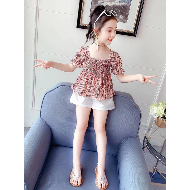 {sheebyshop} setelan smoke anak / baju sabrina anak / setelan impor anak / bju lebaran anak