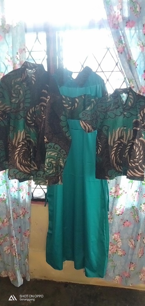 Batik Couple Keluarga Modern Seragam Batik Sarimbit Puser Hijau Tosca Batik Pekalongan Busui Jumbo