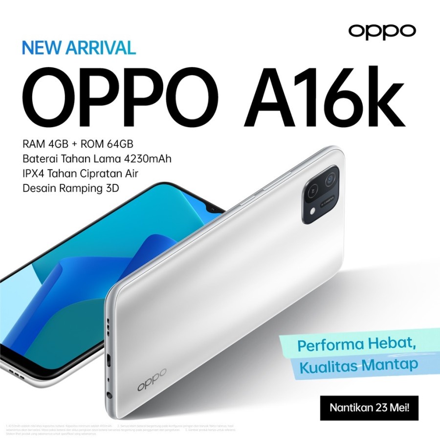 OPPO A16K 4GB/64GB SMARTPHONE - GARANSI RESMI OPPO