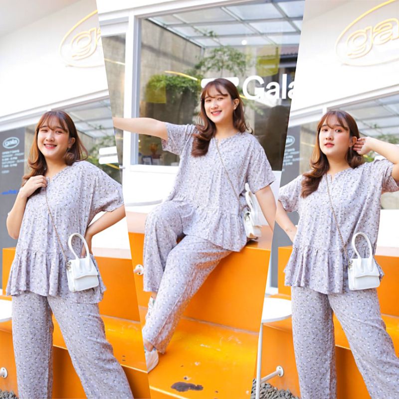 ONE SET PAJAMAS REMPEL LENGAN PENDEK/PIYAMA REMPEL BUSUI /LD 120 (all size)/BAHAN KATUN-MASAYU SET