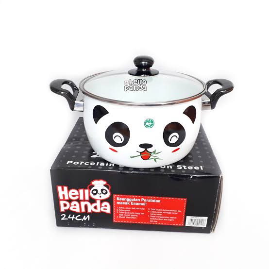 Panci Hello Panda 24 Cm Tutup Kaca