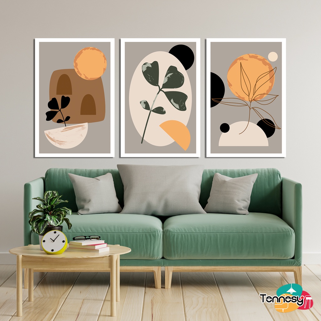 TENNESY HIASAN DINDING TANAMAN ABSTRAK COKELAT WALL DECOR 20x30CM PAJANGAN KAYU POSTER DEKORASI DINDING KAMAR TIDUR RUMAH