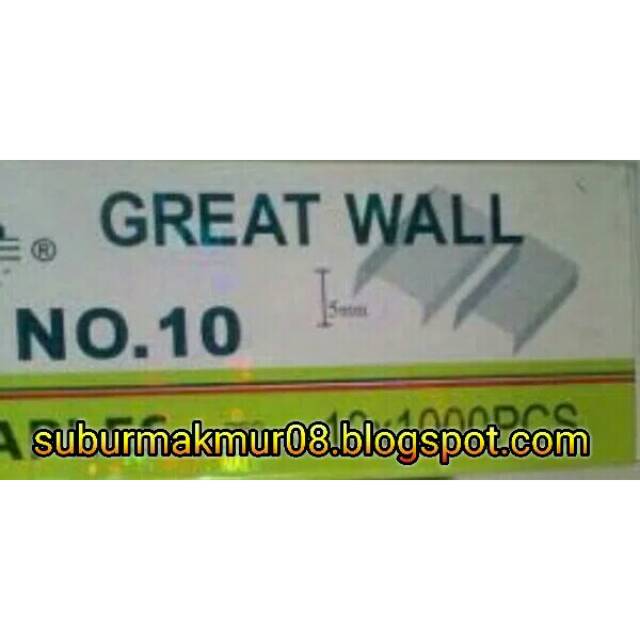 

ISI STAPLES GREAT WALL No 10 asli (1karton =100pack) GOSEND ONLY