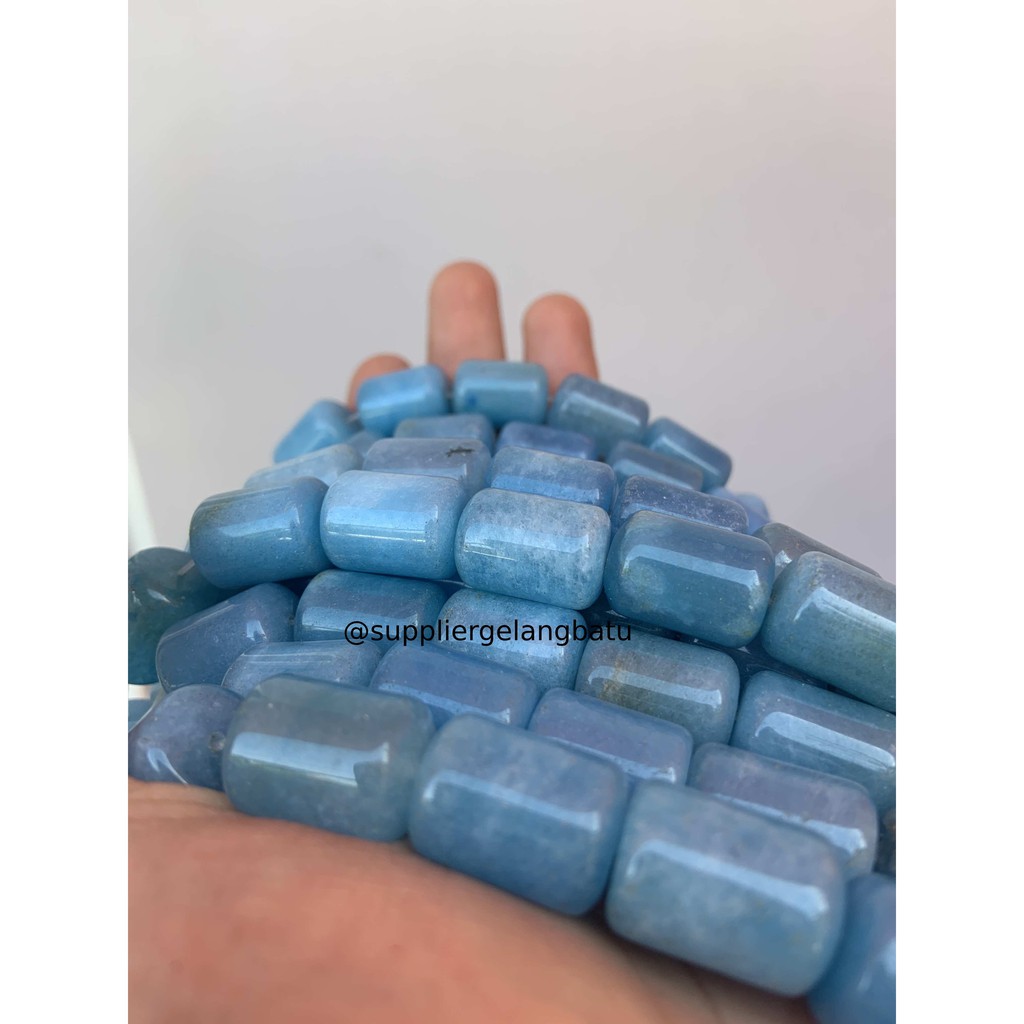 bahan renceng batu TABUNG BLUE SEDIMENT 14mm SEA biru aqua natur