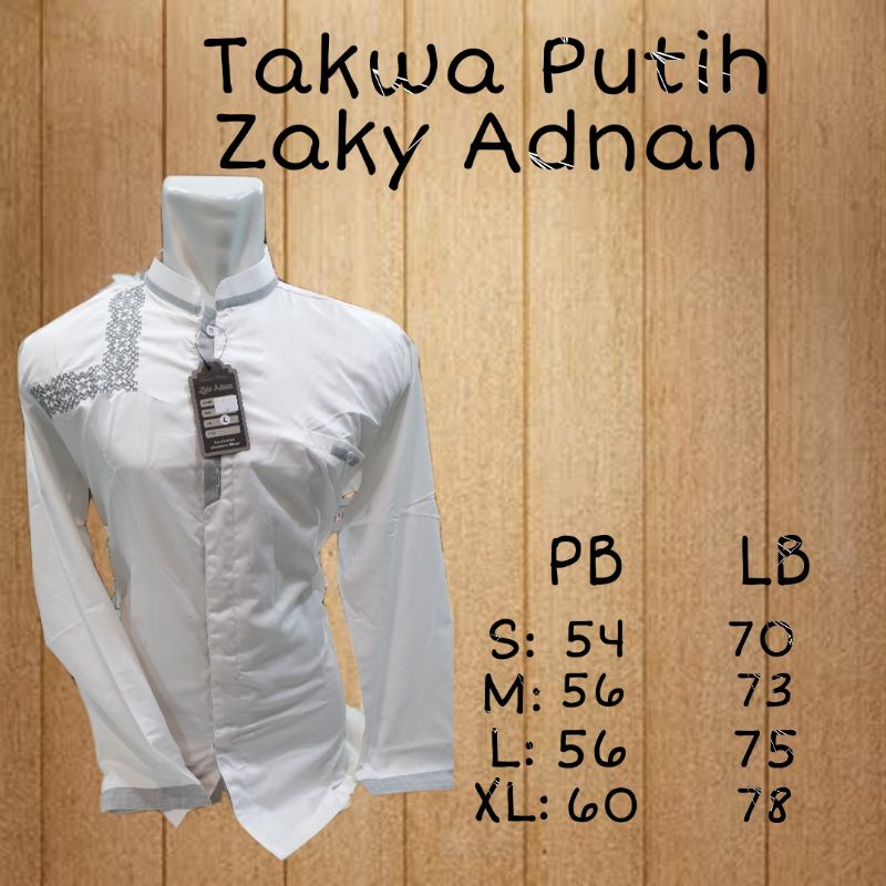 baju koko putih simple zaki adnan