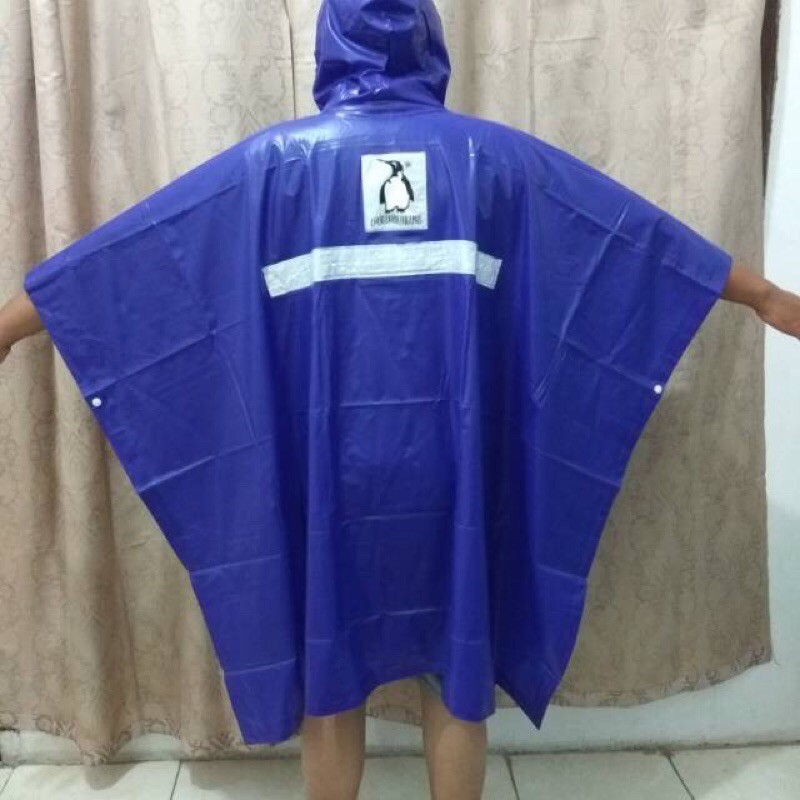 Jas Hujan Ponco Penguins P 555 Size XXL (Flexible size) 100 PVC HARGA Murah RINGAN DIGUANAKAN