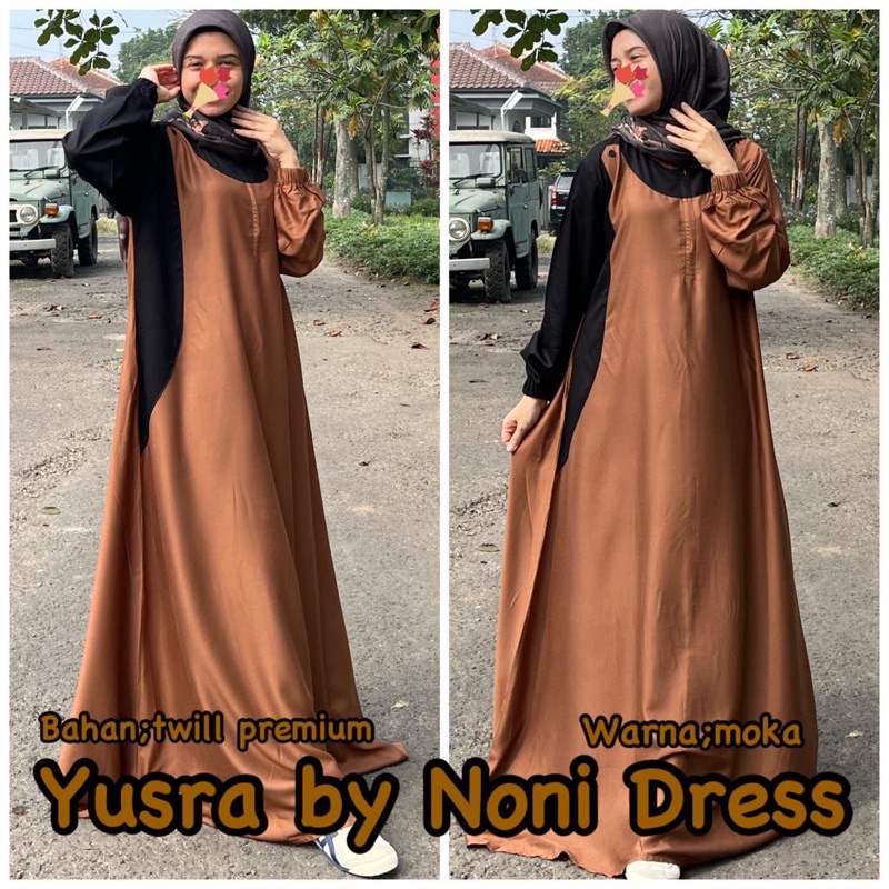 Daster Arab Noni YUSRA Maxi Dress Premium Gamis Twill Syar'i