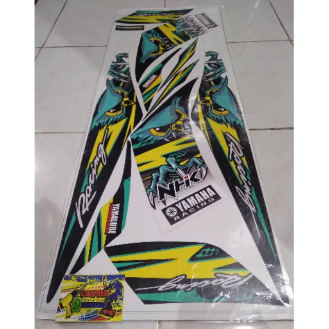Striping Sticker List Body Variasi Motor Yamaha Jupiter Z1 Motif Burung Hantu Racing Warna Hitam