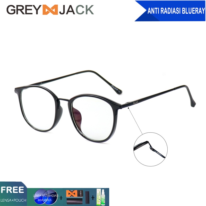 Grey Jack Kacamata Komputer Antiradiasi Blueray photocromic TR90+Metal Anti UV  BISA MINUS Fasion Pr