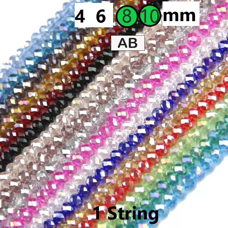 Kristal Bakpau Warna AB  Uk 8-10mm Harga/1 Renceng