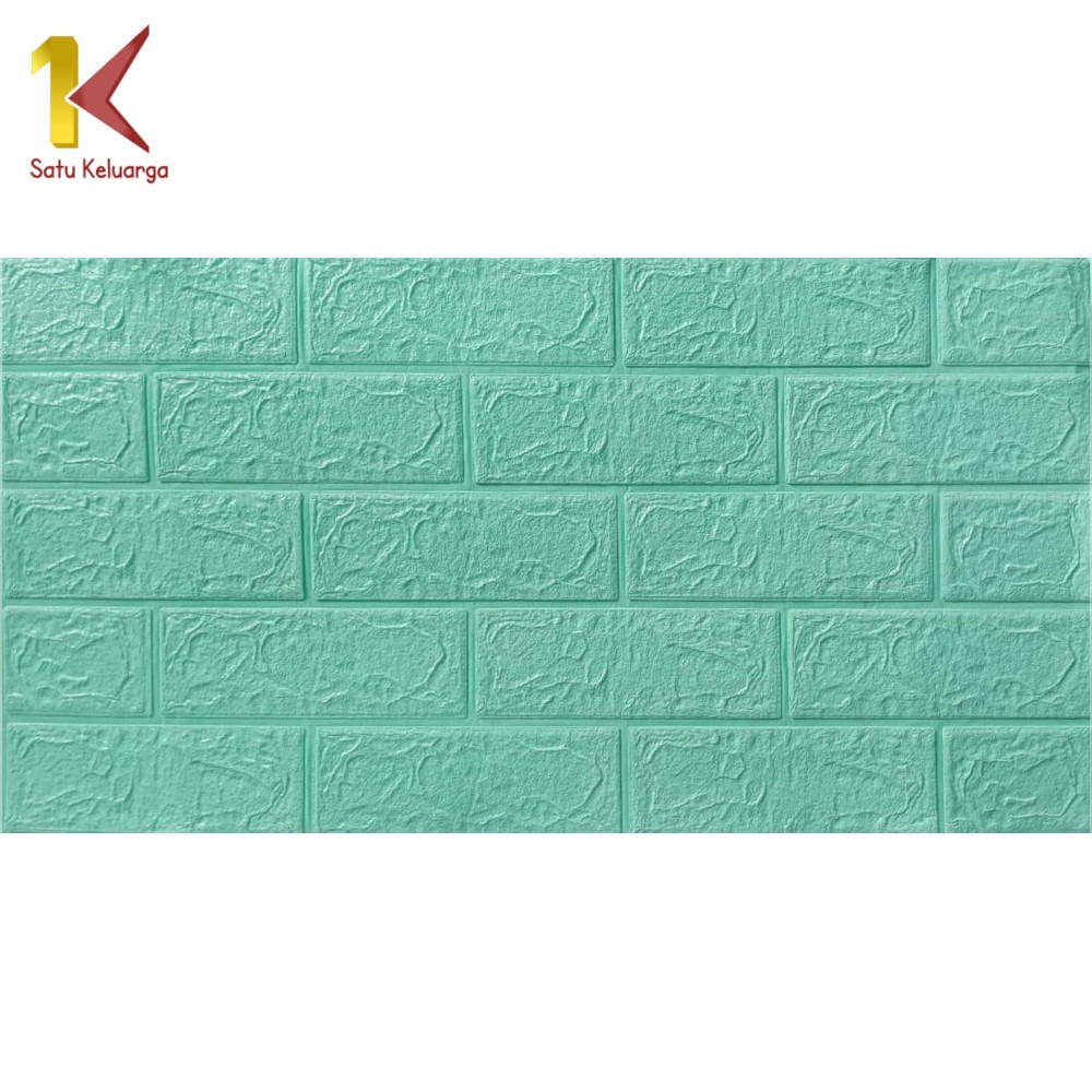 Satu Keluarga Walpaper Stiker Dinding Dekorasi Kamar C206 Wallpaper Dinding Foam 3D Kecil Motif Batu Bata-Batu Bata HIJAU MUDA