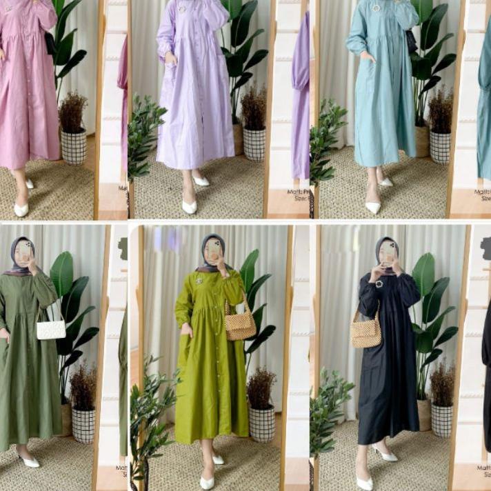 ⇓ Gamis Midi Dress Polos Series original premium pokis midi dress ㅯ
