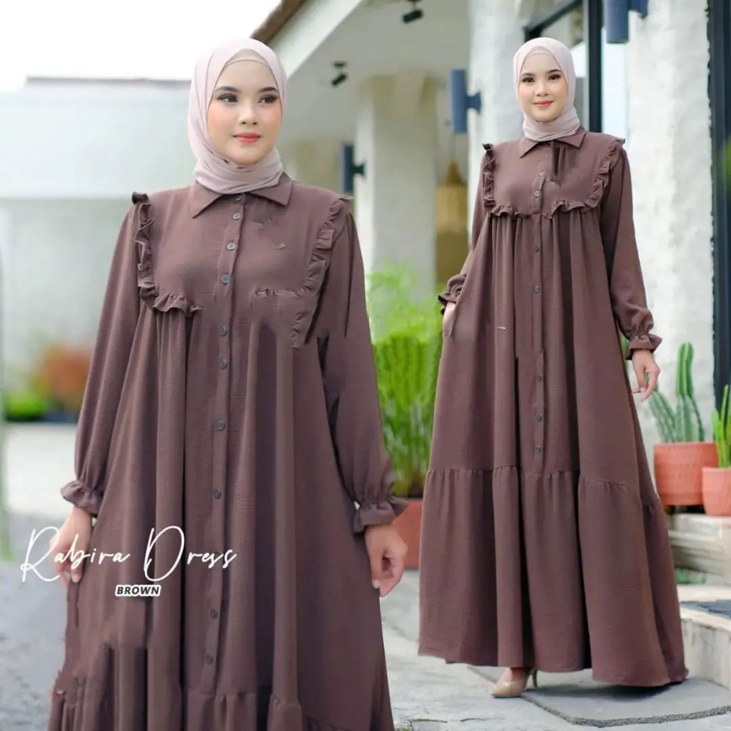 RABIRA DRESS IK Bahan CRINKLE BUSUI Gamis Terbaru Modern Gamis Crinkle Pengajian Dress Crinkle Wanit