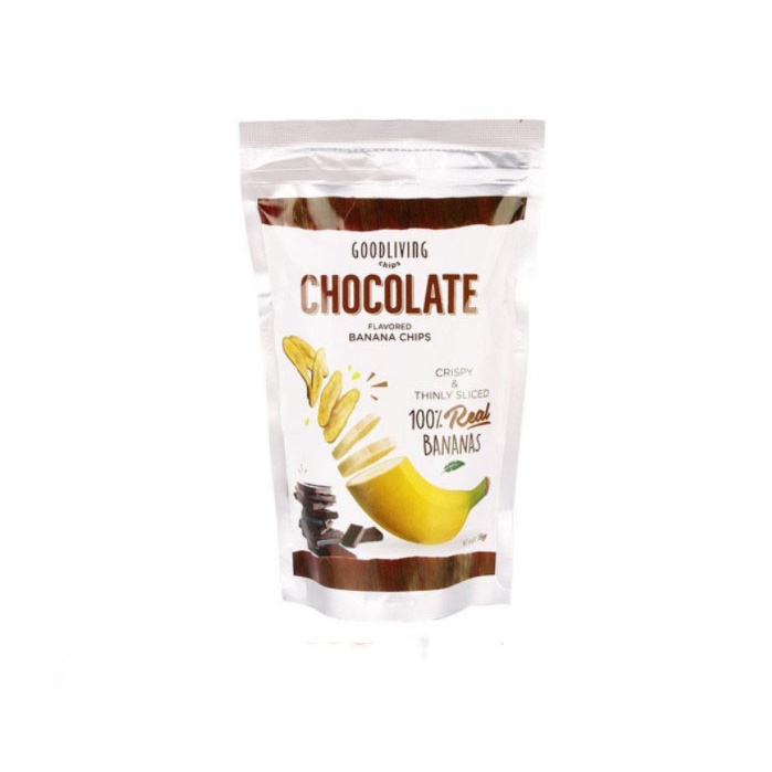 Keripik Pisang Good Living Chocolate 55gr - Banana Chips Chocolate 55g