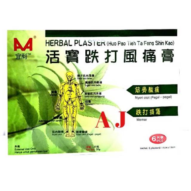 Koyo Herbal Plaster ~ Huo Pao Tieh Ta Feng Shin Kao