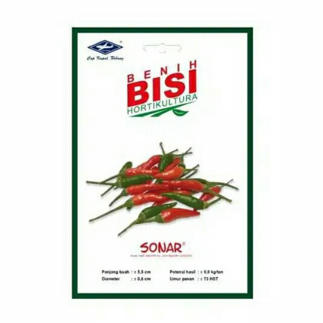 Benih Biji Bibit Cabai Cabe Rawit Hijau SONAR Hibrida F1 80 biji Kemasan Original Bisi