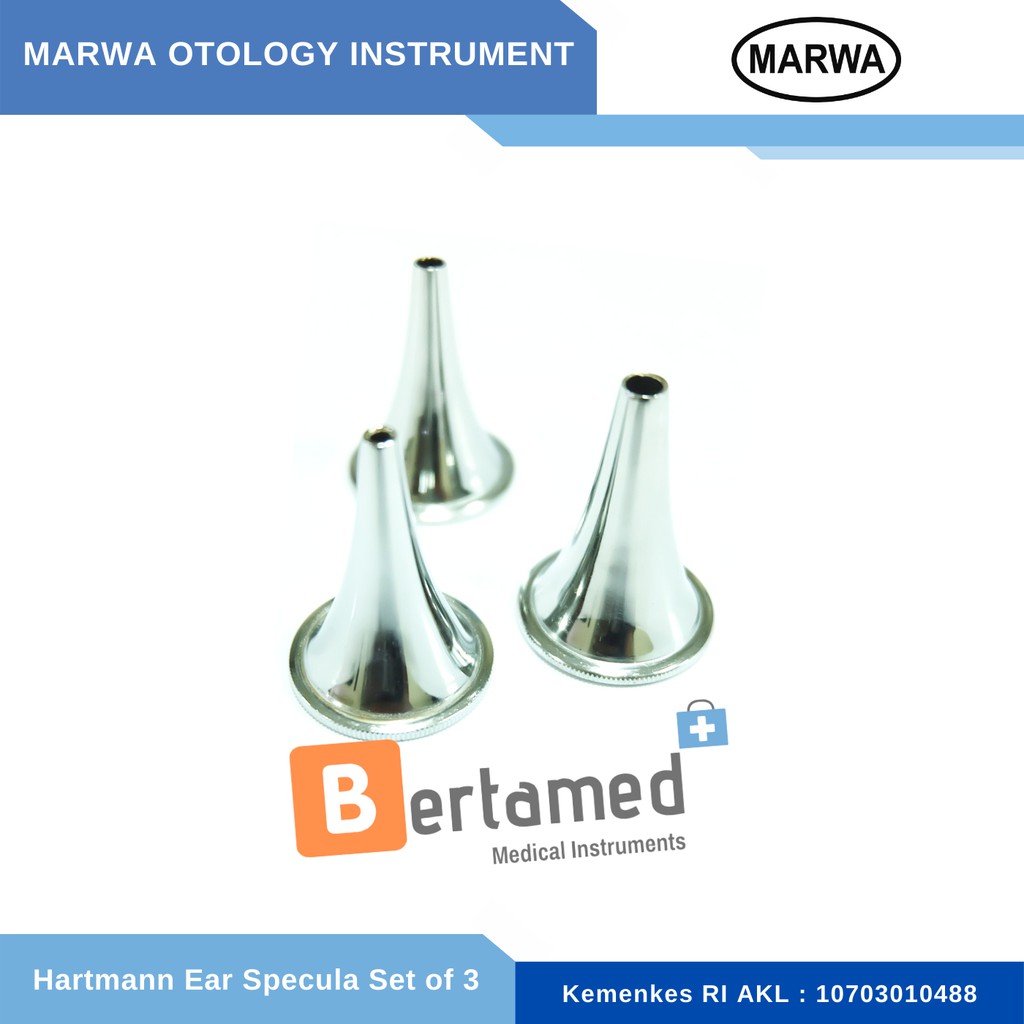 SURGICALUSA Hartman Ear Specula Set – 4 Sizes 4,5,6,7mm, Round Shape, Chrome Plated