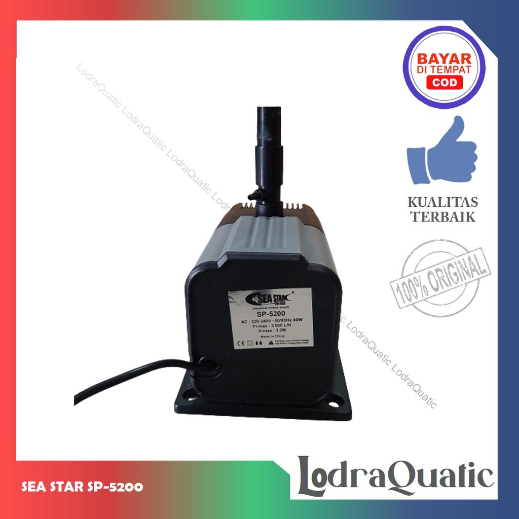 PROMO MURAH POMPA AIR AQUARIUM SEA STAR SP 5200 NAIK 3,2 METER 3500 LITER COCOK UNTUK POMPA KOLAM FILTER AQUARIUM POMPA AIR HIDROPONIK FILTER AQUARIUM POMPA AQUARIUM BESAR POMPA AQUARIUM POMPA AQUARIUM HEMAT ENERGY POMPA AQUARIUM LOW WATT FILTER AQUASCAPE