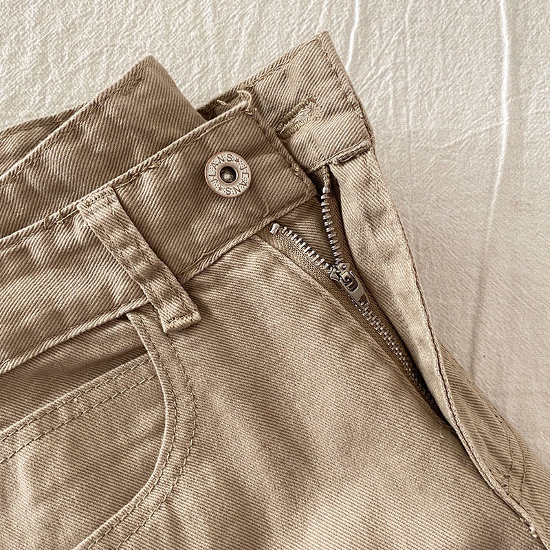 Korean style straight leg  loose khaki jeans