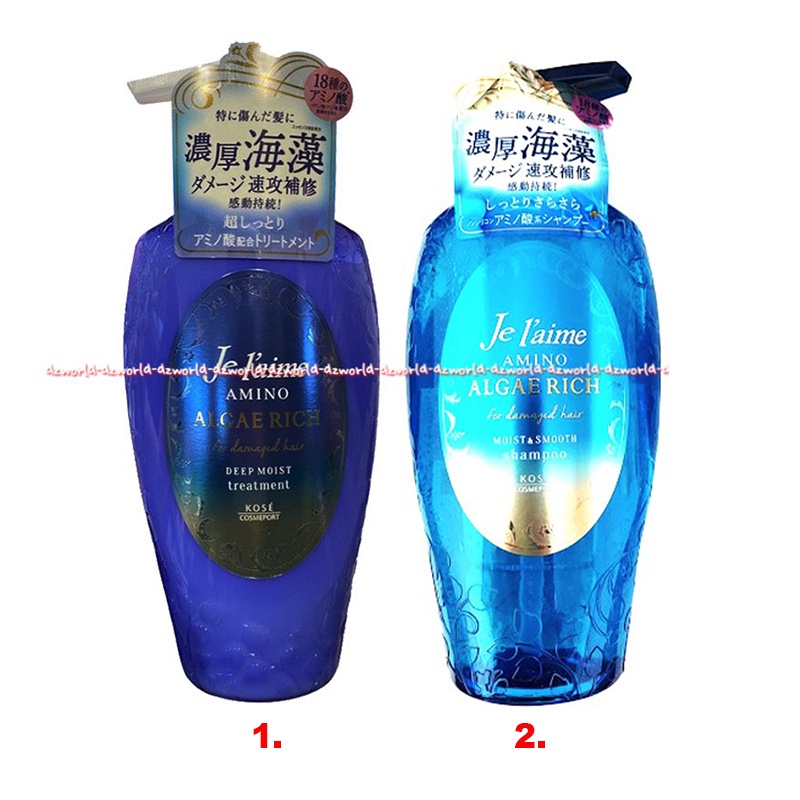 Je L'aime Amino Algae Rich 500ml Hair Deep Moist Moist &amp; Smooth Treatment Shampoo Kose Cosmeport Jel'aime AminoJe L'aime Amino Jelaime Perawatan Dan Sampoo Rambut