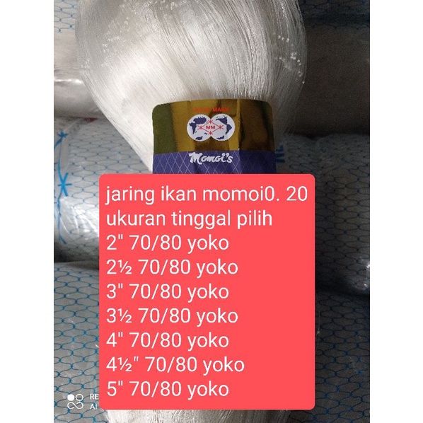 Jaring ikan momoi 0.20 UKURAN TINGGAL PILIH pukat ikan jaring momoi jaring ikan senar jaring murah j
