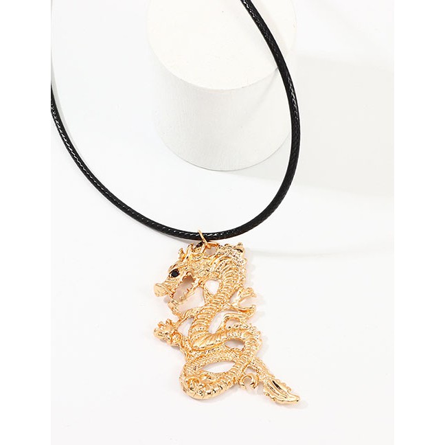 LRC Kalung Fashion Golden Zodiac Dragon Necklace D66102