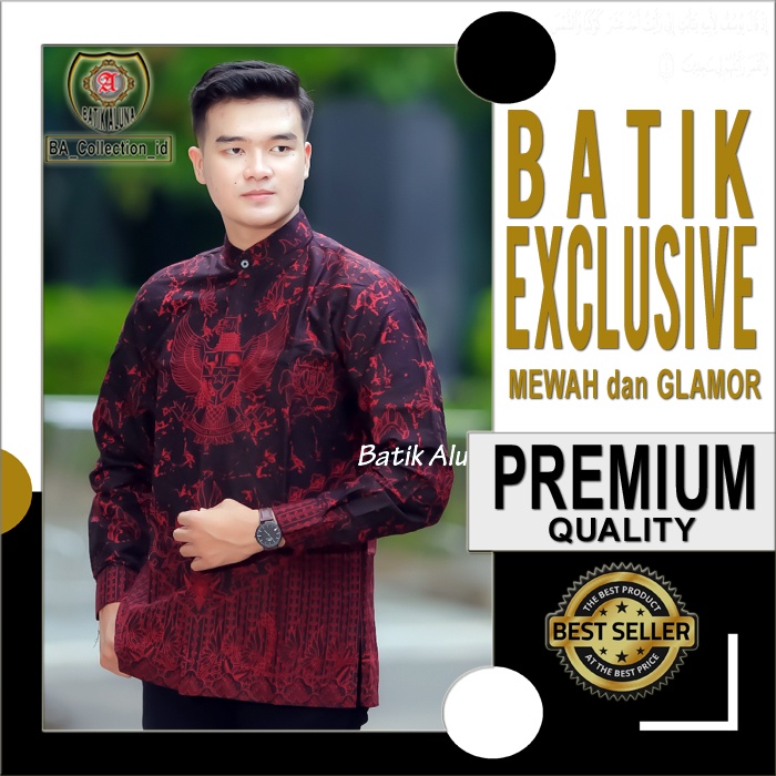 Baju Batik Pria Lengan Panjang Modern Premium Terbaru Shanghai Bagus Original Elegan Motif Kombinasi
