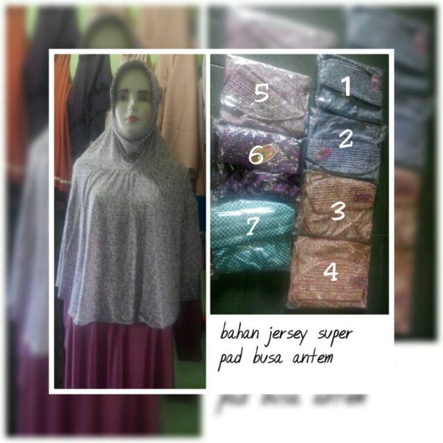 Jilbab jumbo motif bunga kecil