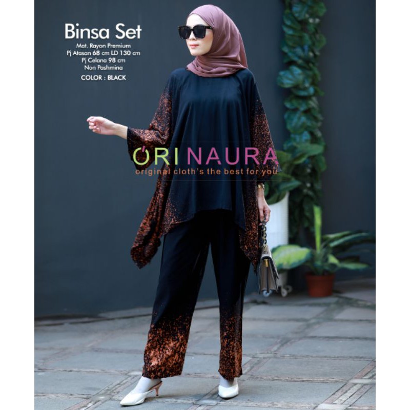 Binsa Set Jumbo  - One Set Jumbo Rayon Tie Dye Premium Setelan Wanita Celana Panjang Set Bigsize LD 130 cm