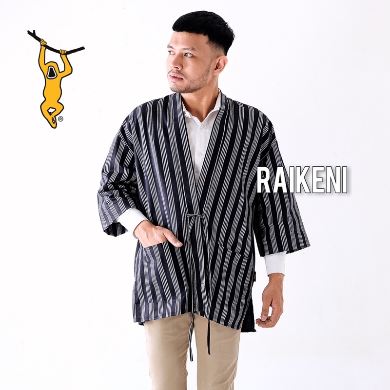RAIKENI Kimono Lurik | Kimono Outer Batik | Kimono Unisex | Outer Pria | Cardigan Pria | Kimono Pria