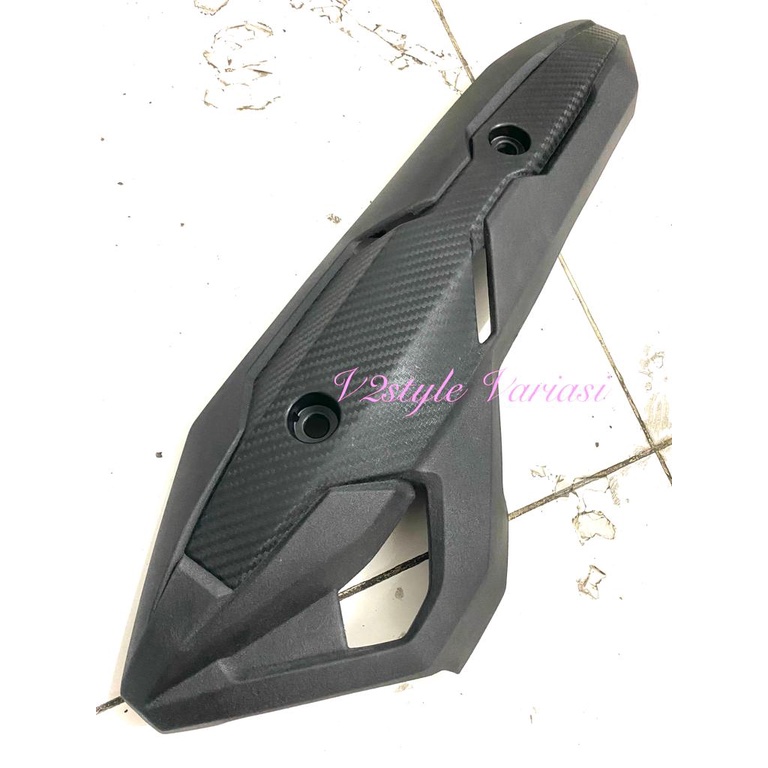 COVER KNALPOT HONDA VARIO 125 150 HONDA MODEL AIRBLADE VIETNAM ORIGINAL ANTI LUMER TAMENG KENALPOT TUTUP PROTECTOR MUFFLER HITAM KARBON Vario 125 fi esp techno led cbs iss VARIO 150 keyless old new 2012 2013 2014  2015 2016 2017 2018 2019 2020