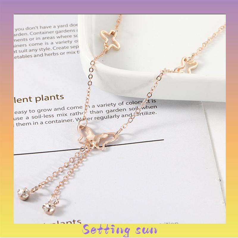 Fashion Gelang Kaki Dan Tangan Rantai Alloy Ala Korea Dengan Liontin Butterfly Kupu-kupu  TN