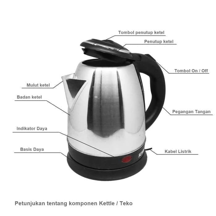 BAROKAH GAMIS MAGIC KETTLE ELECTRIC TEKO LISTRIK PEMANAS TERMOS AIR STAINLESS 350 W