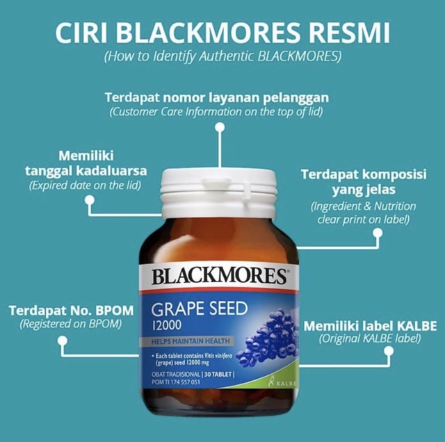 Blackmores grape seed 12000 isi 30 tablet ( antioxidant tinggi menjaga kesehatan tubuh )