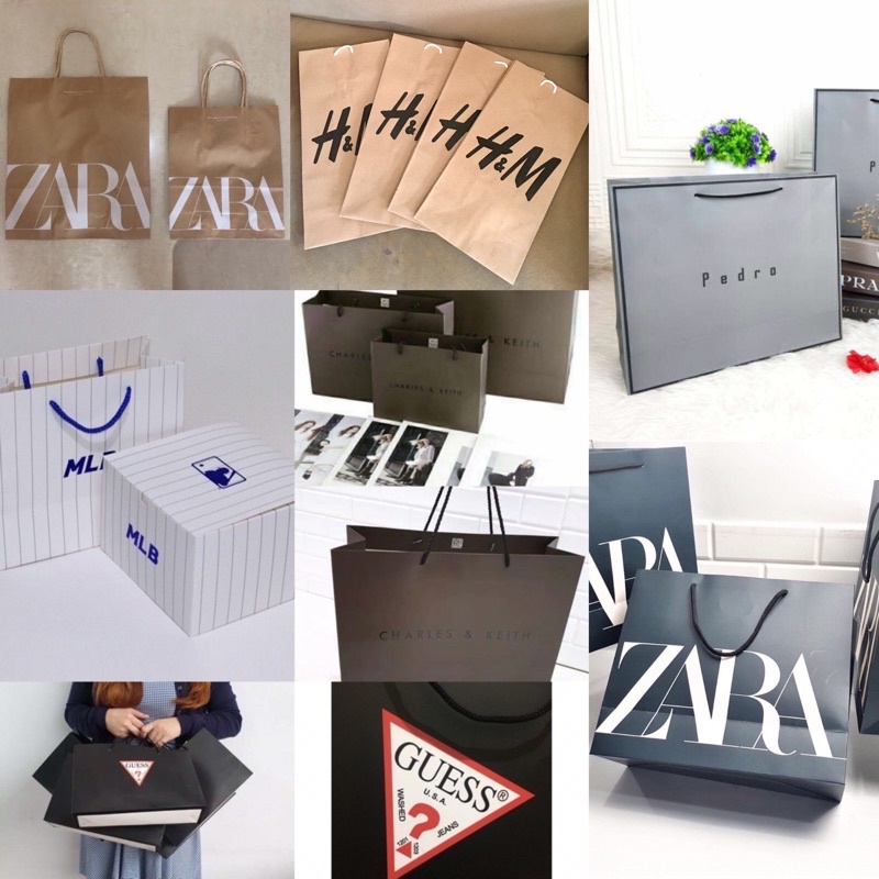 

Tas Belanja Kertas ZAR UNIQLO MANGO / Branded Paper bag dan Box for Gift