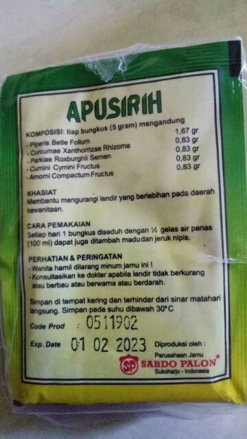 apu sirih 1 sachet